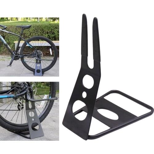 Solid Bicycle Parking Rack Floor Type Hub Mounted Floor Parking Stand for Mountain Road Bike Indoor Outdoor Bicycle Storage