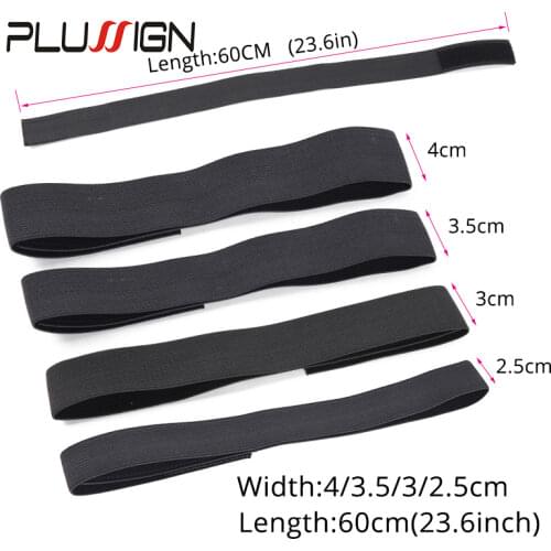 Plussign Black Elastic Bands With Adjustable Hook Wig Accessories Hair Band For Edges Elastic Edges Hair Wrap Headband For Wigs