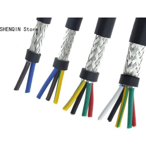 Wire and cable 15AWG 1.5mm2 multi-core shielded cable RVVP 2/3/4/5/6/7/8/10/12/14/16/20/24 anti-interference control line signal
