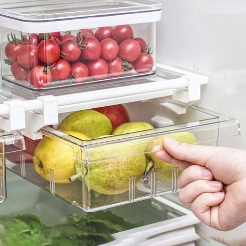 Kitchen Refrigerator Transparent Organizer Bin Storage Box Compartment Refrigerator Drawer Fridge Storage Home Bin Containers