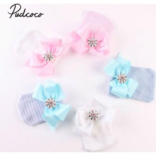 Pudcoco 2020 Newborn Infant Baby Girls Boys Hats With Bowknot Solid Knit Warm Cap Beanie Hat Outfit 0-6M 4 Colors Accessories