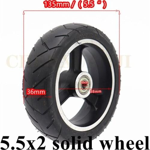 Size 5 Inch Solid Wheel 5.5x2 Tyre 5.5*2 Wheel Fast Wheel F0,jackhot,Nes Carbon Fiber Scooter Solid Tire with Alloy Rim Hub