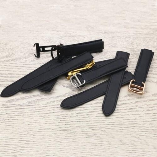 Watch Accessories Black Knight Leather Strap Mens for Cartier Blue Balloon Canvas Strap Womens Sports Waterproof watch band