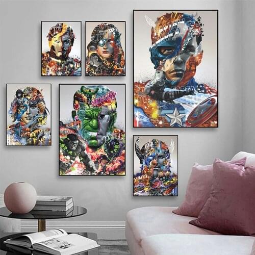 Marvel Avengers Cuadros Diamond Mosaic Cross Stitch Kits Diamond Painting 5D DIY Home Decor Embroidery for Living Room