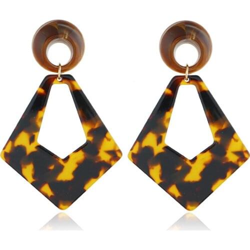 Retro Earrings Long Earwax Acrylic Acetate Geometric Leopard Pattern Resin Ear Jewelry Wholesale And Retail Promotion JY5350