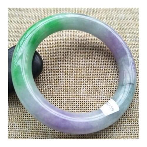 Certified Grade A Natural Lavender Green Jadeite Bracelet Jade Bangle 58MM