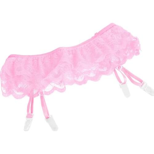 1 Piece Sexy Lingeries Underwear Socks Solid Women Thongs Lace Stocking Suspender Dual Layer Garter Belts 4 colors available