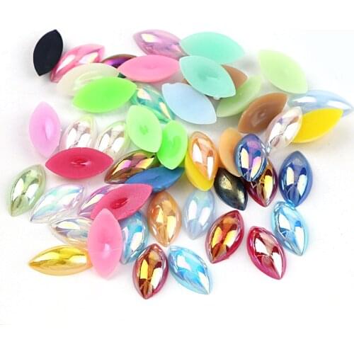 100 Pcs 7*15mm ABS Imitation Horse Eye Flatback Pearl Beads Decoration For DIY Accessories Jewelry Making Nail Art Phone Case