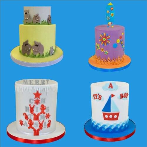 4pcs/set DIY Baking Embossed Strip Plastic Cutting Mold Fondant Biscuit Baking Cake Decoration Tools