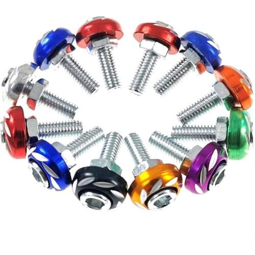Universal 4pcs Thread License Plate Frame Bolts Screws For Car Truck red License plate screws