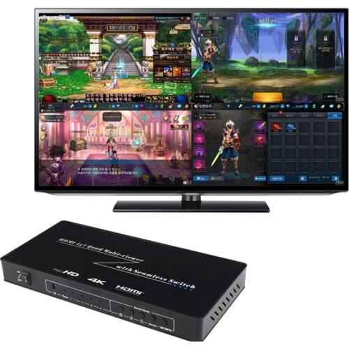 4X1 HDMI Multi-viewer HDMI Quad Screen Real Time Multiviewer with HDMI seamless Switcher function Support 3D 4K