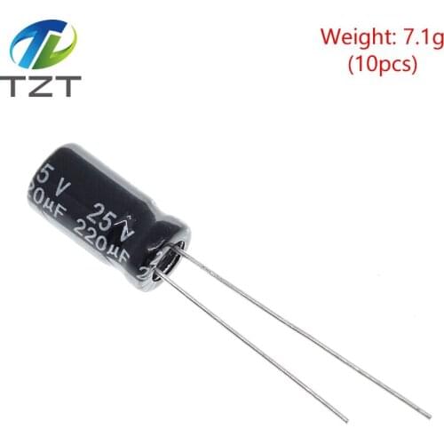 50PCS Higt quality 25V220UF 6*12mm 220UF 25V 6*12 Electrolytic capacitor
