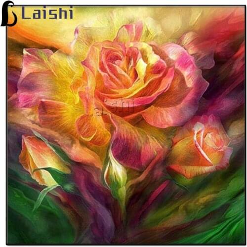 3D DIY Diamond Embroidery,Cross Stitch,Painting Abstract Flower,Full Square Round diamond Diamond Painting,Home Decoration