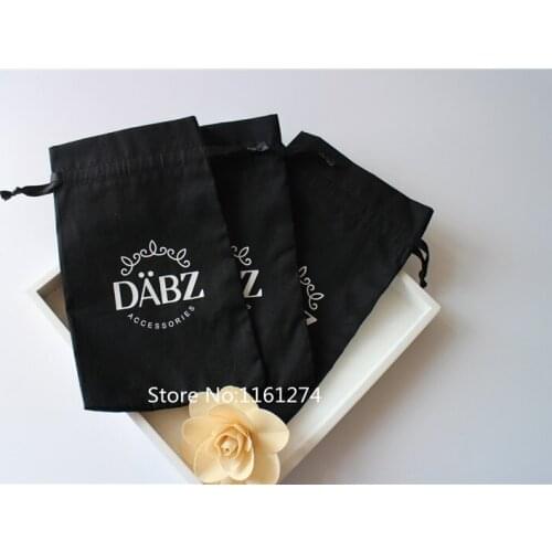 Customized Logo black cotton bag gift Bags Gift Jewellry drawing Pouch