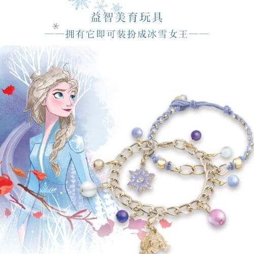 Disney Frozen princess Children DIY jewelry necklace girl BRACELET HANDMADE toys beads jewelry gifts