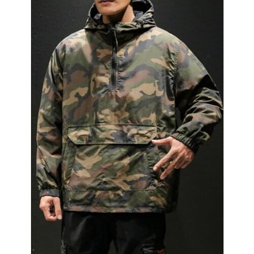 Men Jackets 2021 Camouflage Camo Windbreakers Streetwear Hip Hop Jacket Mens Spring Tactical Military Casual Double Sided Jacket
