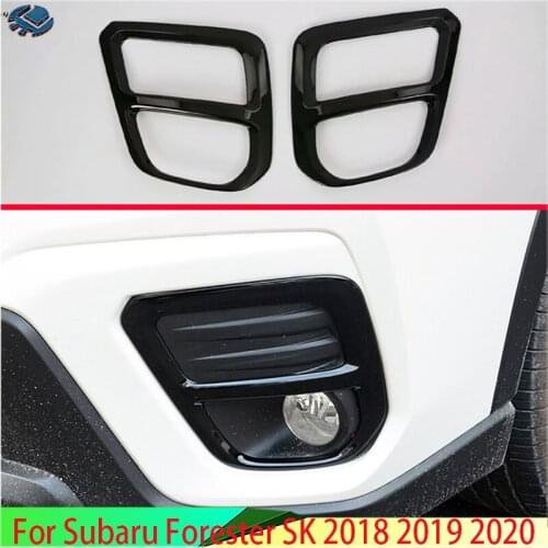 For Subaru Forester SK 2018 2019 Decorate Accessories Piano Black Front Fog Light Lamp Cover Trim Molding Bezel Garnish Sticker