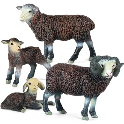 Black Sheep Action Figures PVC Figure Collectible Toys Wild Animal Figure Figurines Kids Cognitive Toys