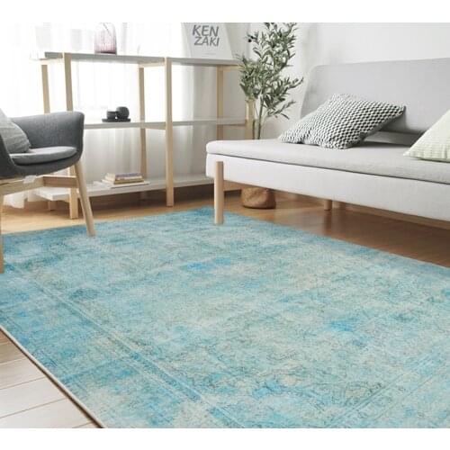 European retro vintage blue minimalistic pattern abstract bedroom floor PVC Waterproof Self-adhesive 3D Floor