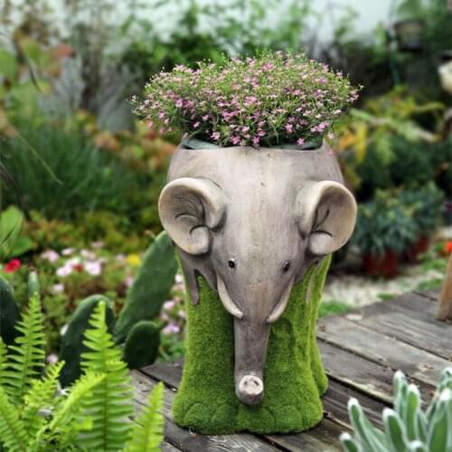 SIMPLE CREATIVE ELEPHANT CUTE CARTOON SUCCULENTS FLOWER POT DECOR MODERN ANIMALS ART POT VASE HOME GARDEN OUTDOOR DECOR R2895