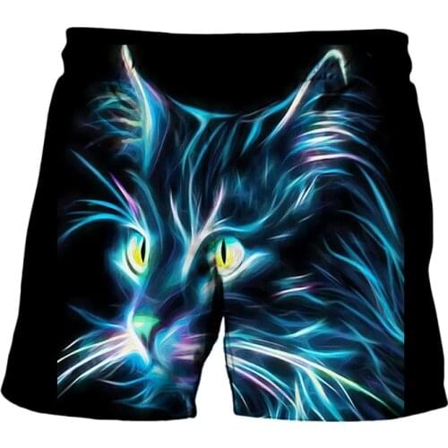 2021 Summer New Childrens Shorts Fashion Cute Cats 3D Printed Beach Shorts Casual Cool Loose Home Shorts Wholesale Kids Shorts