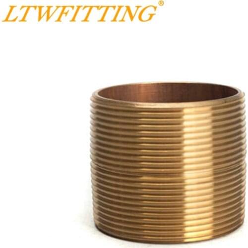 LTWFITTING Brass Pipe Close Nipple Fitting 2" Male NPT