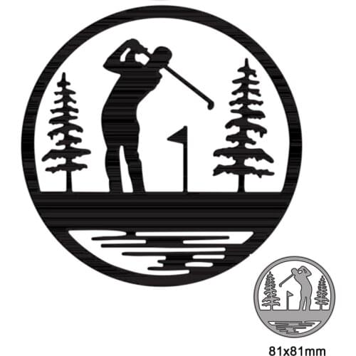 Metal Cutting Dies Cut Die Happy Golfer Round Frame for DIY Scrapbooking Decorative and Card Making Embossing Craft 2021 New