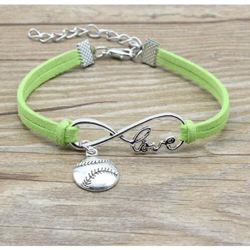 Minimalist Best Friends Friendship Gift Infinity Love Sports Baseball Charm Suede Leather Adjustable Bracelets for Women Jewelry