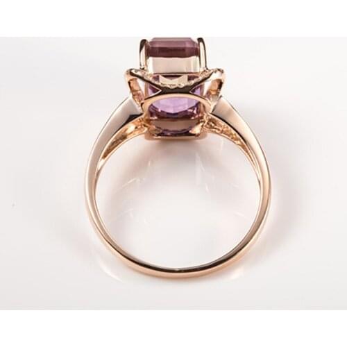 MIQIAO Purple Long Zircon Luxury 18K Rose Gold Rings for Women Wedding Engagement Gift Fashion Jewelry anillos mujer bague