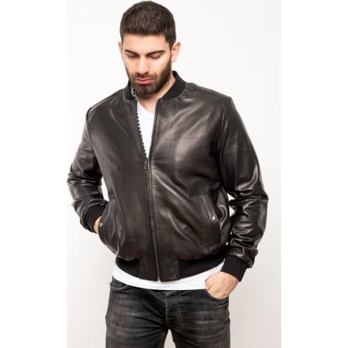 Mens Classic Casual Genuine Leather Jacket Quality Short Bomber Jacket Men Pilot Sheepskin Real Leather Coat 2021 autumn spring