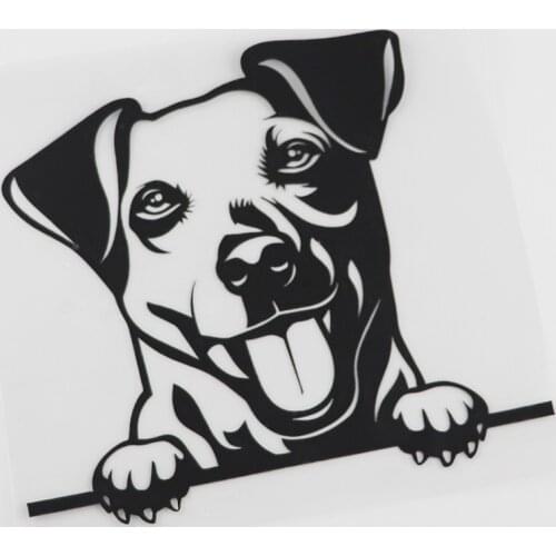 Funny Jack Russell Dog Happy Peek Car Sticker Personality PVC Decorative Waterproof Sticker Customizable Color 22cm*16cm