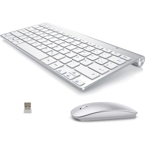 German QWERTZ Wireless Keyboard Mouse combos 2.4G Deutsche Multimedia Keyboards Low Noise for Laptop Windows 7 10 Android TV Box