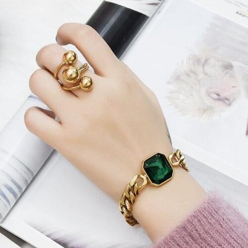 Opening Adjustable Double Layer Three Balls Titanium Steel Letter Ring Five Pointed Star Pattern Lucky Personality Couple Glossy