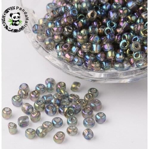 Pandahall 2mm 3mm 4mm Transparent Rainbow Colours Round Glass Seed Beads DIY Bracelet Necklace for Jewelry Making