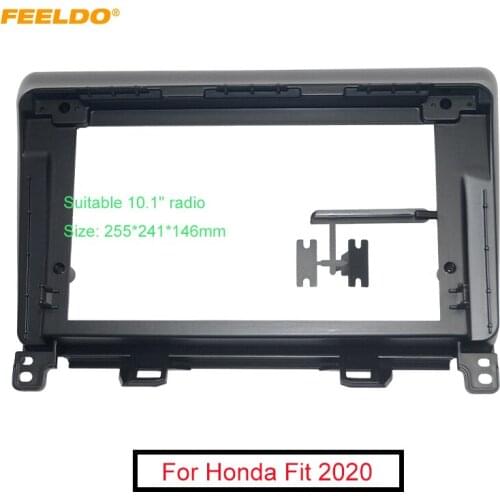 FEELDO Car Audio 2DIN Fascia Frame Adapter For Honda Fit 10.1" Big Screen Dash Fitting Panel Frame Kit
