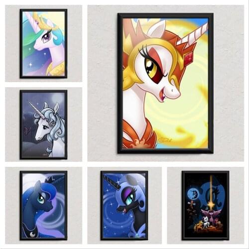 Disney Anime Posters My Little Pony Unicorn Canvas Painting Prints Cartoon Wall Art Mural Living Bedroom Dorm Home Module Decor