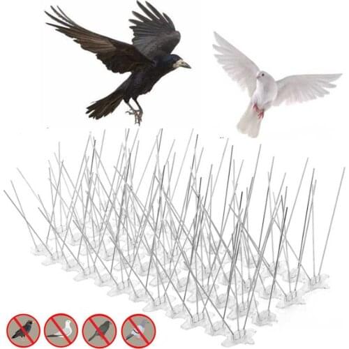 Hot Sale Anti Bird Garden Plastic Repeller Bird And Pigeon Spikes Deterrent Stainless Steel Spike Strip Scare Birds Pest Control