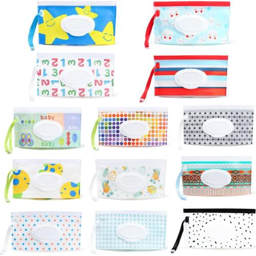Portable Wipes Container Eco-friendly Easy-carry Clamshell Cosmetic Cleaning Wipes Cases EVA Baby Wet Wipe Pouch Snap-Strap