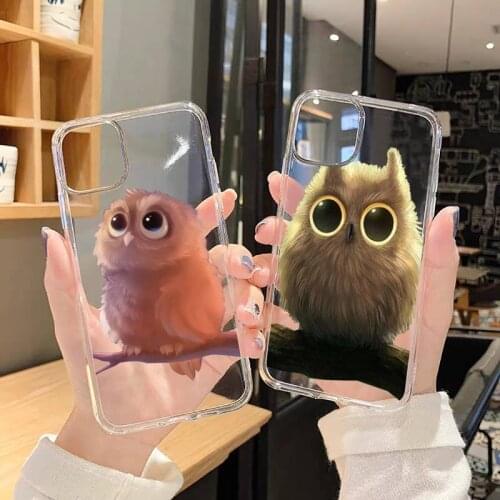 Animal Cute Cartoon Owl Phone Case Transparent Clear for iPhone 11 12 mini pro XS MAX 8 7 6 6S Plus X 5S SE XR 2020