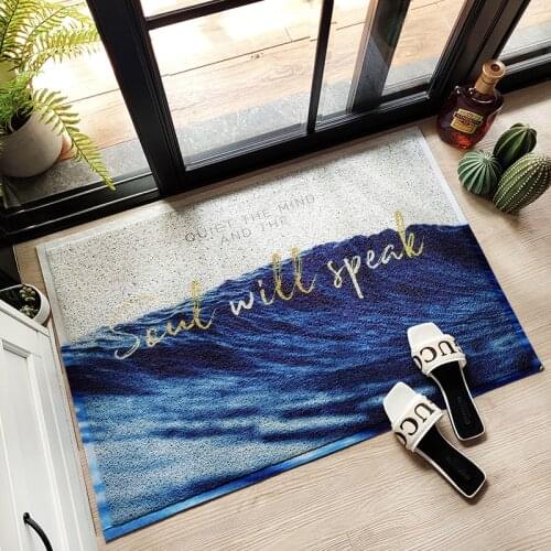 PVC Silk Loop Dust-proof Non-slip Rug Mat Print Washable Durable Doormat Shoes Scraper for Front Door Bath Entrance Outside Rugs