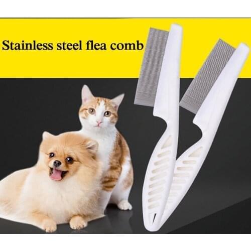 Stainless Steel Pet Dog Grooming Comb Puppy Dog Cat Flea Brush Handhold Hair Combs for Dogs Cats Hair Cleaning Supplies