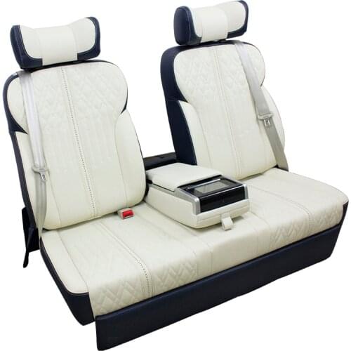 Luxury electric reclining leather 3 seater car seat sofa for MPV Third row seats upgraded to electric sofa bed