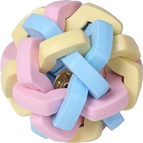 Pet Balls Bright Color Teeth Cleaning Supplies Durable Non-toxic Pet Squeaker Toy for Small/Medium Dogs