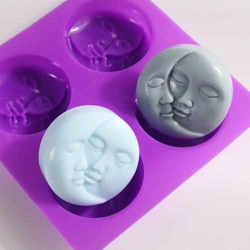 Sun and Moon Silicone Molds for Soap Chocolate Mold for Cake Fondant Gummy Candy Soap Molds for Soap Making