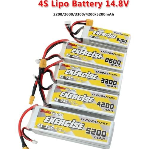 SoloGood 4S Lipo Battery 14.8V 2200mAh 25C 2600mAh 3000mAh 4200mAh 5200mAh 35C with XT60 Plug