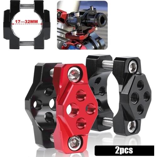 2pcs CNC Motorcycle Stent 17-32mm Bracket Bumper Clamp Auxiliary Spotlight Mount Clip Light Decoration Modification Accessories