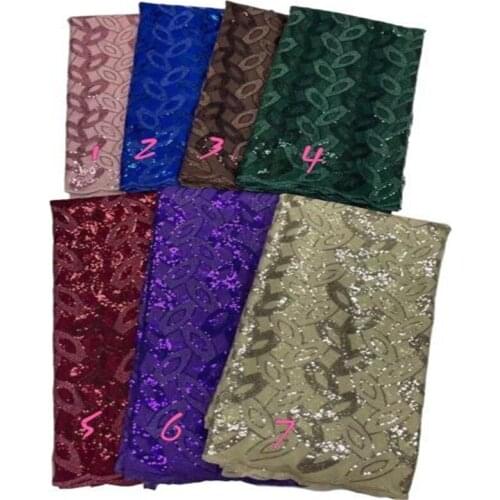 Green High Quality Nigerian Lace Fabric Embroidered French African Sequins Lace Fabric Weaving Design Green Sequins Lace Fabric