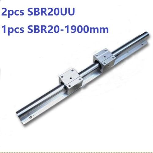 1pcs SBR20 - 1900mm linear rail support guide + 2pcs SBR20UU linear bearing blocks open for cnc router parts