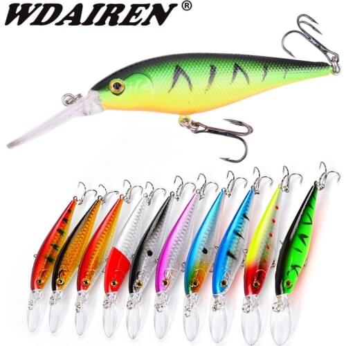 1PCS Minnows Hard Fishing Lures 11cm 10g Artificial Plastic Bait With Treble Hook Diving Wobblers Crankbaits Pesca Bass Tackle
