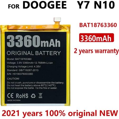 100% Original 3360mah BAT18763360 Replacement Parts battery For Doogee Y7 N10 Phone High Quality Batteries With Tracking number